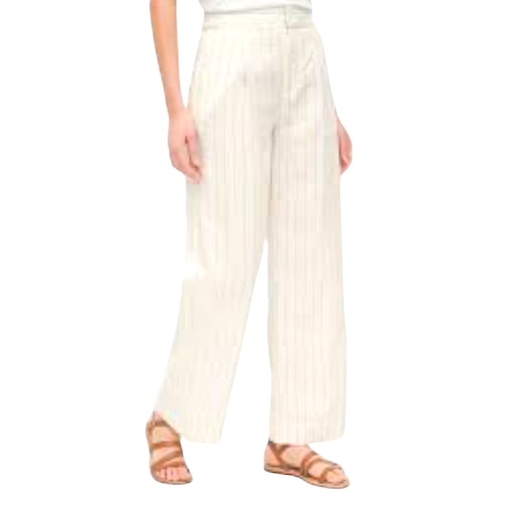 NWOT Gap Linen Striped Wide Leg Pant Size 6